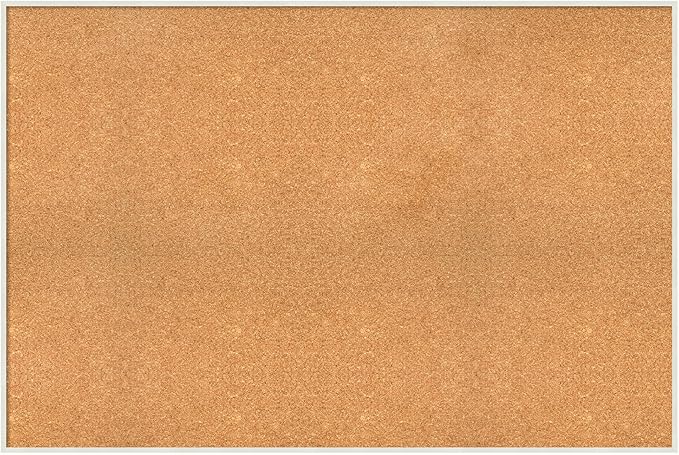 Amanti Art Natural Cork Board for Wall, 33x49 Vision Board with White Frame, Oversize Corkboard Office Decor for Home Organization, Modern Corkboard Pinboard to Display Items for Home Organization in-DeskLoop Office