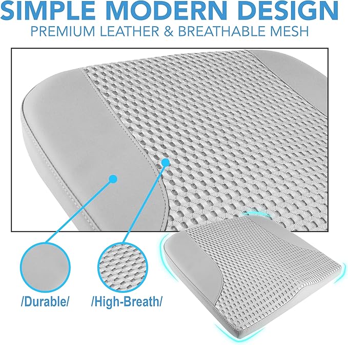 Car Seat Cushion, Comfortable Memory Foam Seat Pillow for Driving, Sciatica-Back Pain Relief, Cushion for Car-Truck, Office, Wheelchair - Gray-DeskLoop Office