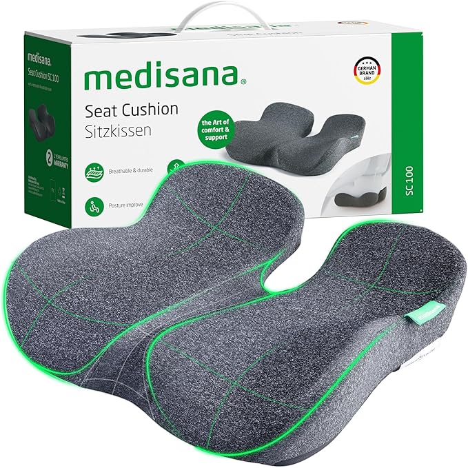 Seat Cushion - SC 100 Seat Cushions for Office Chairs, Car Seat, Wheelchair - Sciatica & Tailbone & Coccyx Pain Relief Pillow for Driver Sedentary People（Size:17 * 14.6 * 3.54 in）-DeskLoop Office