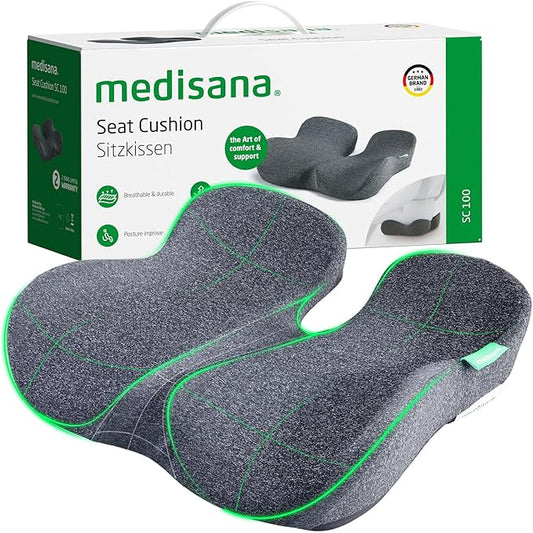 Seat Cushion - SC 100 Seat Cushions for Office Chairs, Car Seat, Wheelchair - Sciatica & Tailbone & Coccyx Pain Relief Pillow for Driver Sedentary People（Size:17 * 14.6 * 3.54 in）-DeskLoop Office