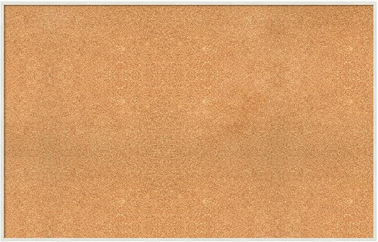 Amanti Art Natural Cork Board for Wall, 29x45 Vision Board with White Frame, Oversize Corkboard Office Decor for Home Organization, Modern Corkboard Pinboard to Display Items for Home Organization in-DeskLoop Office