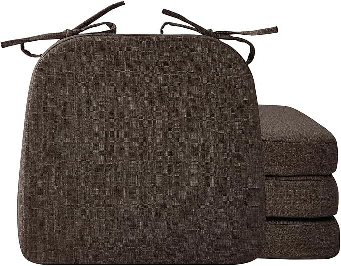 Ruqmuis Chair Cushions for Dining Chairs, D-Shaped Chair Pads by Ruqmuis