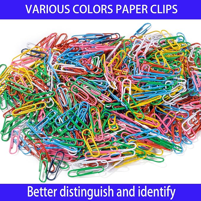 Paper Clips, Daily DIY, 1-2/7" Colored Heavy Duty Ideal - Image 6