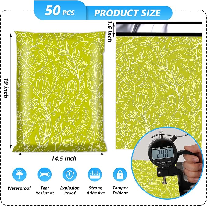 Poly Mailer 14.5x19 Inch 50 Pcs, Waterproof and Tear-Resistant Shipping Bags - Image 2