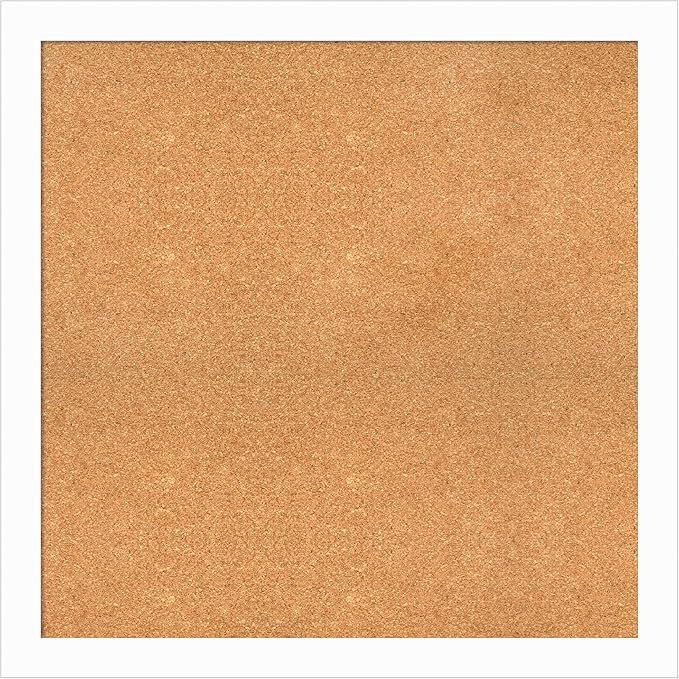 Amanti Art Natural Cork Board for Wall, 33x33 Vision Board with White Frame, Large Corkboard Office Decor for Home Organization, Casual Corkboard Pinboard to Display Items for Home Organization in-DeskLoop Office