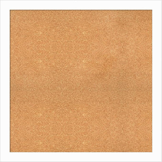 Amanti Art Natural Cork Board for Wall, 33x33 Vision Board with White Frame, Large Corkboard Office Decor for Home Organization, Casual Corkboard Pinboard to Display Items for Home Organization in-DeskLoop Office