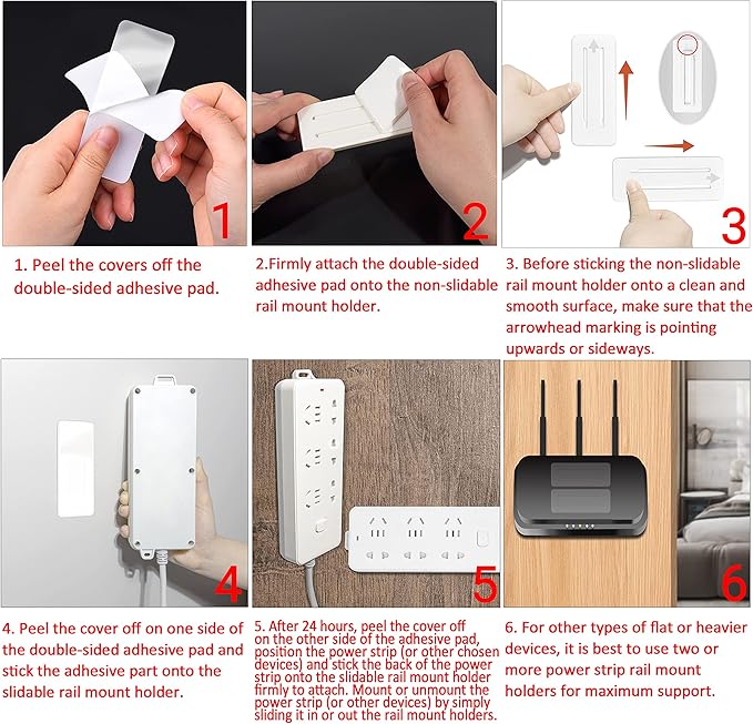 Self Adhesive Power Strip Holder 4 Pack - Image 3