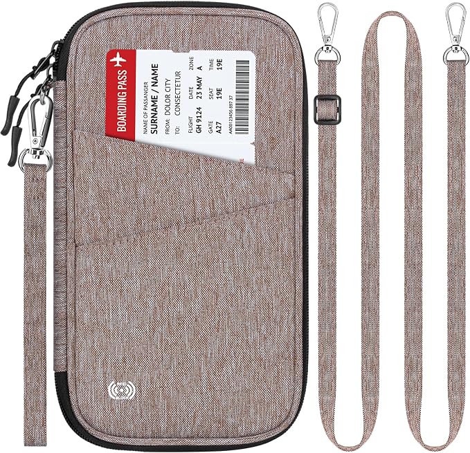BKNOOU Passport Holder Family Rfid Blocking Travel Document Organizer, Travel by BKNOOU