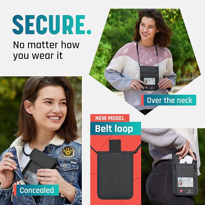 Neck Wallet, Travel Pouch For Passport Holder And Documents, Travel Neck Wallet - Image 2