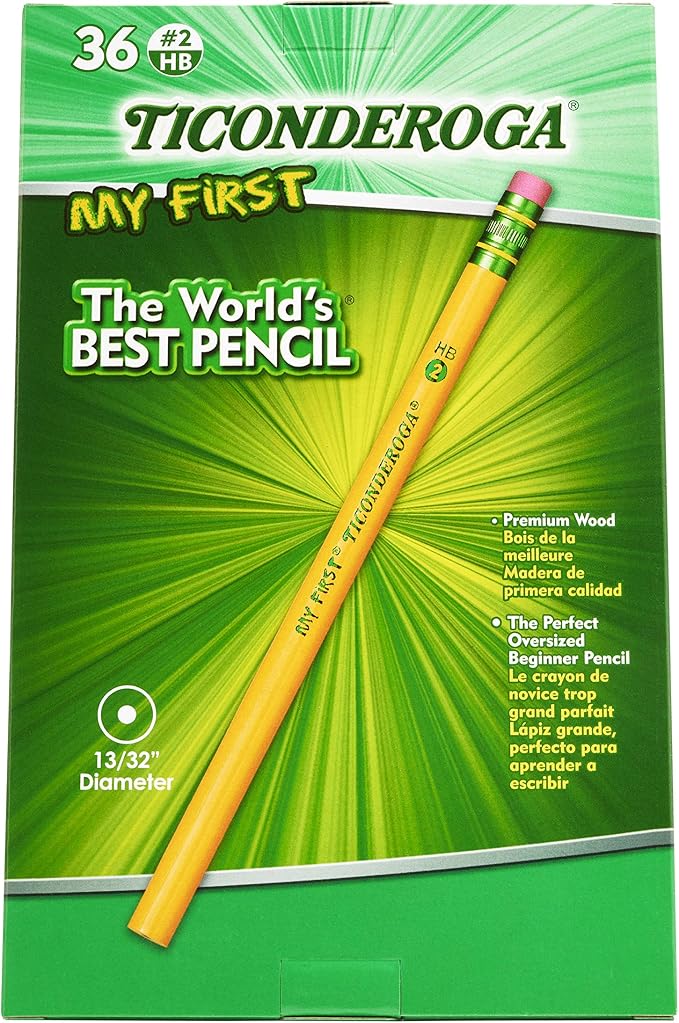 Ticonderoga My First Wood-Cased Pencils, #2 HB Soft, by Ticonderoga