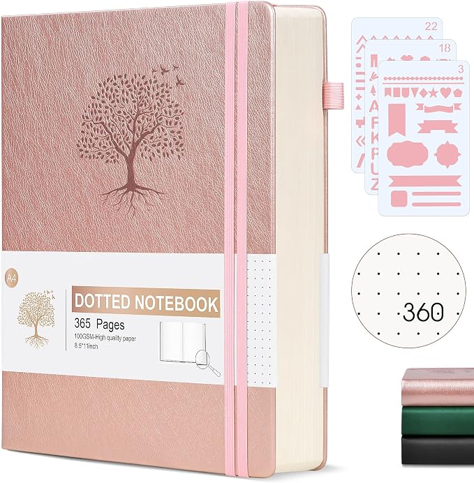 Ansopu Dotted Journal Notebook, 360 Numbered Pages Dot Grid Notebooks 8.5 x 11 by Ansopu
