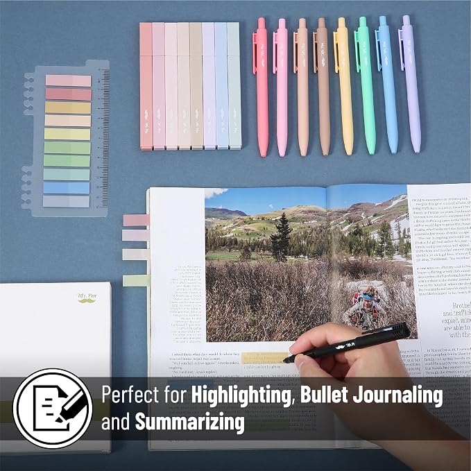 Mr. Pen- Aesthetic Highlighters and Gel Pens, 16 Pack | 200 Sheets Sticky Tabs - Image 6