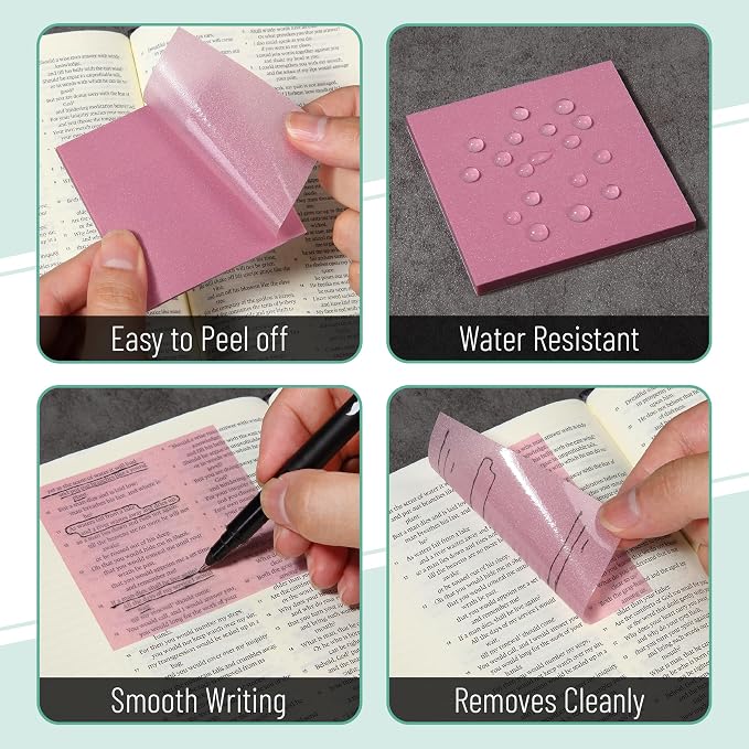 Mr. Pen- Transparent Glitter Sticky Notes, 12 Pads, 600 Sheets | Colorful - Image 4