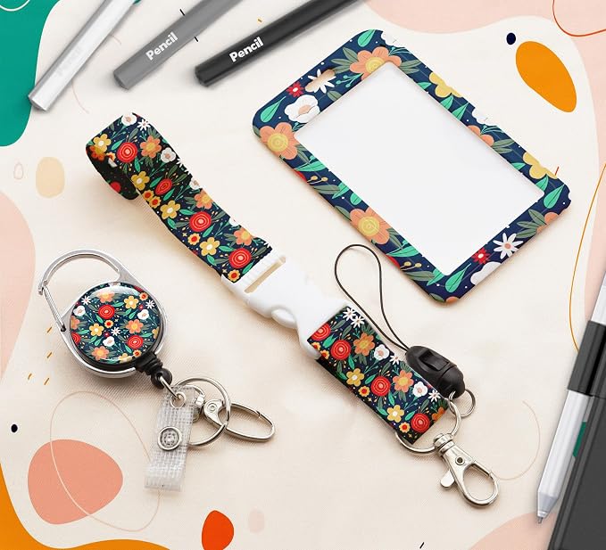 ID Badge Holder with Lanyard, Retractable ID Badge Card Holders Detachable Neck - Image 7