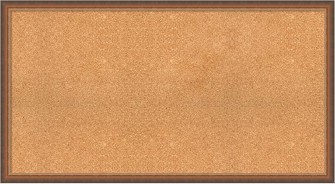 Amanti Art Natural Cork Board for Wall, 24x44 Vision Board with Bronze Frame, Oversize Corkboard Office Decor for Home Organization, Modern Corkboard Pinboard to Display Items for Home Organization-DeskLoop Office