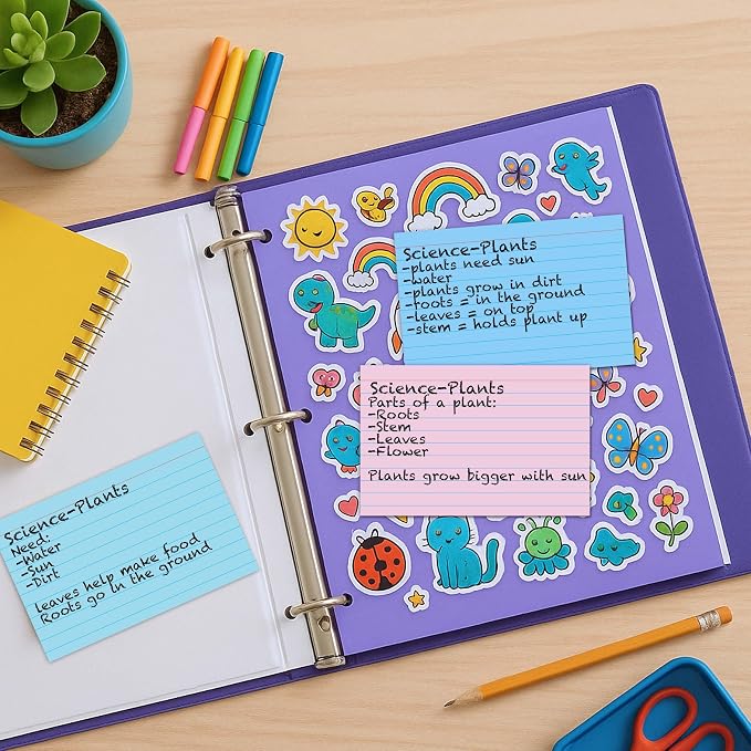 C-Line 4" x 6" Assorted Color Ruled Index Cards - Image 6