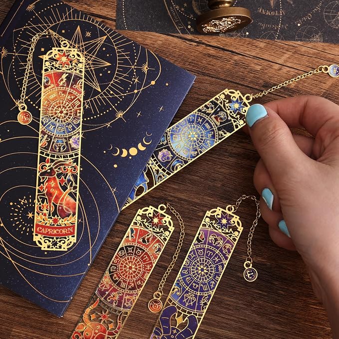 12 PCS Zodiac Theme Metal Bookmark - Image 7
