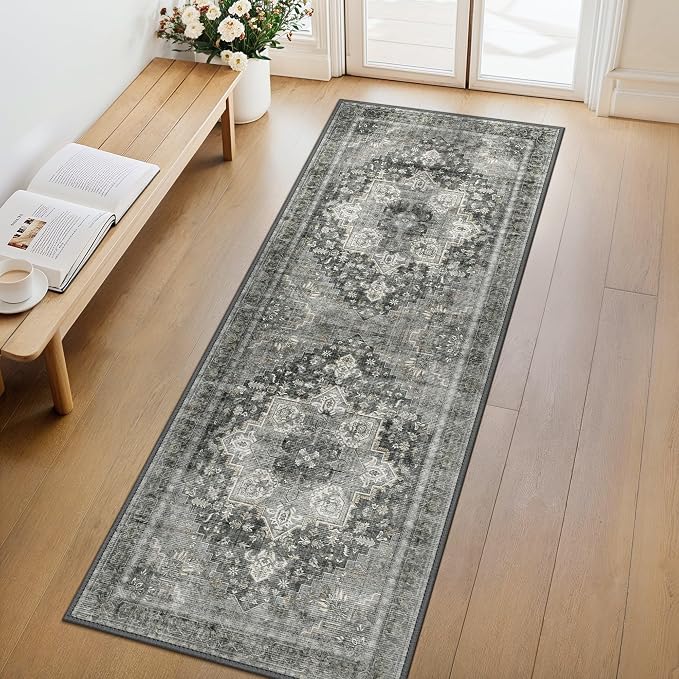 GENIMO 2x10 Runner Rugs for Hallway, Machine Washable Non Slip Vintage Rugs by GENIMO
