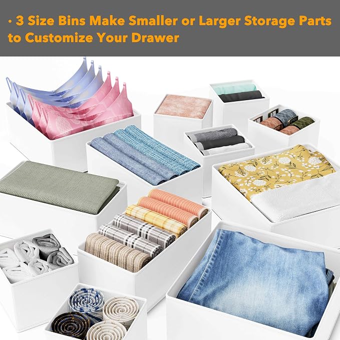 SpaceAid Drawer Organizer Clothes, 12 Pack Dresser Organizer Bins - Image 5