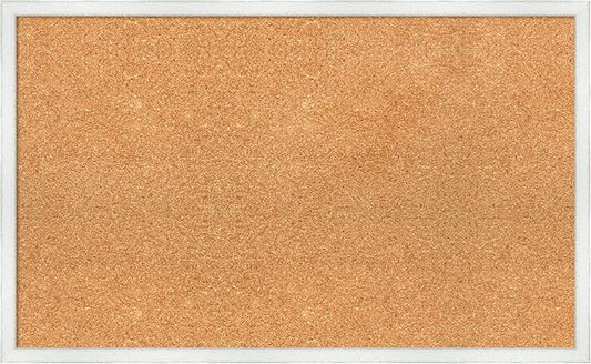 Amanti Art Natural Cork Board for Wall, 19x31 Vision Board with White Frame, Medium Corkboard Office Decor for Home Organization, Country Rustic Corkboard Pinboard to Display Items for Home-DeskLoop Office