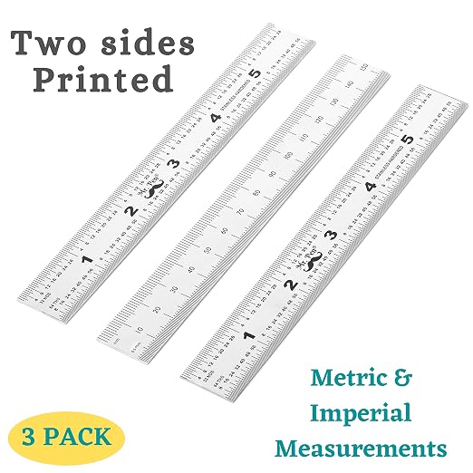 Mr. Pen- Machinist Ruler, 3 Pack, 6 Inch, Stainless Steel Metric & Imperial | - Image 2