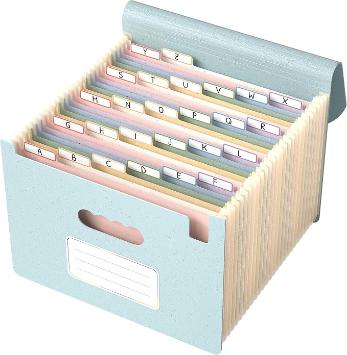 ThinkTex Accordion File Organizer, 26 Pockets Expanding File Folders, Monthly by ThinkTex