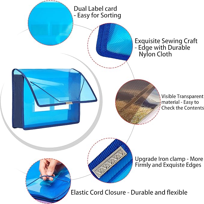 FANWU 6 Pack Plastic Expanding File Wallet Document Organizer - Image 3