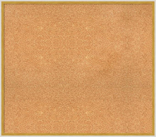 Amanti Art Natural Cork Board for Wall, 29x33 Vision Board with White Frame, Large Corkboard Office Decor for Home Organization, Modern Corkboard Pinboard to Display Items for Home Organization in-DeskLoop Office