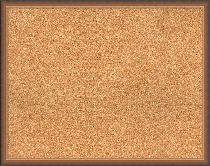 Amanti Art Natural Cork Board for Wall, 30x38 Vision Board with Bronze Frame, Large Corkboard Office Decor for Home Organization, Modern Corkboard Pinboard to Display Items for Home Organization in-DeskLoop Office
