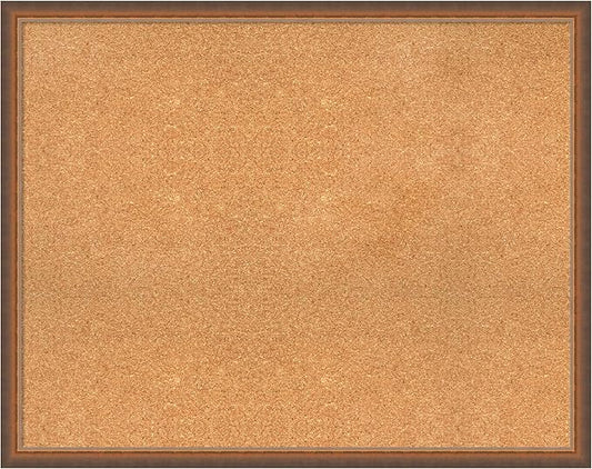 Amanti Art Natural Cork Board for Wall, 30x38 Vision Board with Bronze Frame, Large Corkboard Office Decor for Home Organization, Modern Corkboard Pinboard to Display Items for Home Organization in-DeskLoop Office