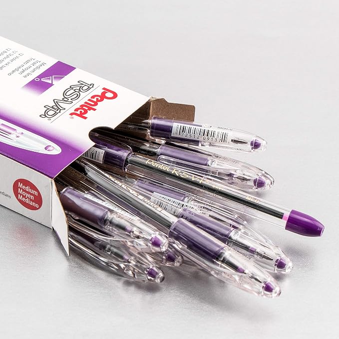 Pentel RSVP Ballpoint Pen, Medium Line, Violet Ink - Image 2
