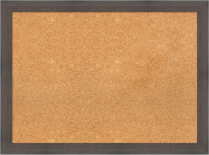 Amanti Art Natural Cork Board for Wall, 23x31 Vision Board with Brown Wood Frame, Medium Corkboard Office Decor for Home Organization, Rustic Farmhouse Corkboard Pinboard to display items for home-DeskLoop Office