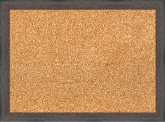Amanti Art Natural Cork Board for Wall, 23x31 Vision Board with Brown Wood Frame, Medium Corkboard Office Decor for Home Organization, Rustic Farmhouse Corkboard Pinboard to display items for home-DeskLoop Office
