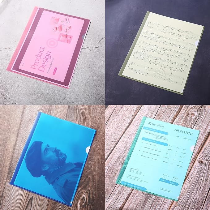 WOT I 36 Pack Clear Document Folders, Plastic Transparent Folders Copy Safe - Image 6