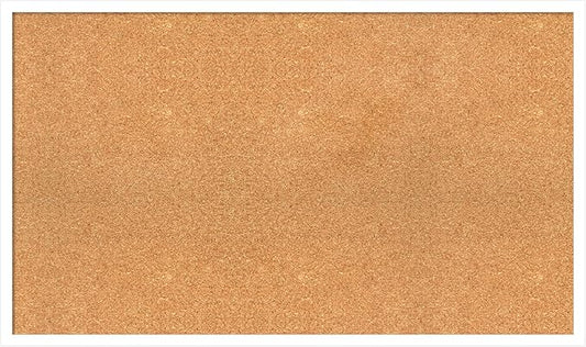 Amanti Art Natural Cork Board for Wall, 23x39 Vision Board with White Frame, Large Corkboard Office Decor for Home Organization, Modern Corkboard Pinboard to Display Items for Home Organization in-DeskLoop Office