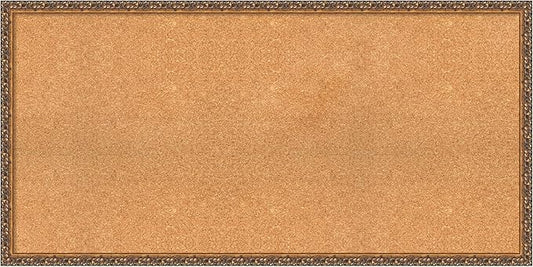 Amanti Art Natural Cork Board for Wall, 24x48 Vision Board with Bronze Frame, Oversize Corkboard Office Decor for Home Organization, Traditional Corkboard Pinboard to Display Items for Home-DeskLoop Office
