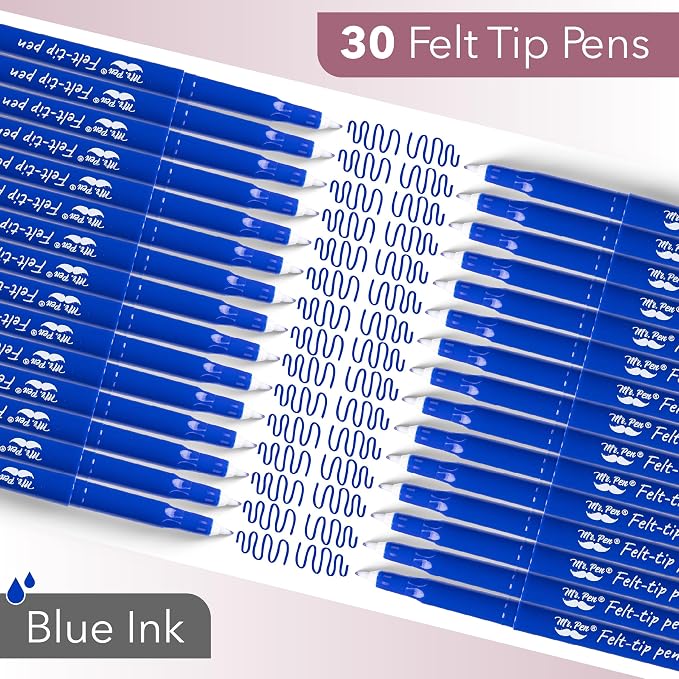 Mr. Pen- Felt Tip Pens, 30 Pack, 0.7 mm, Fast Dry | No Smear, Planner Markers - Image 2