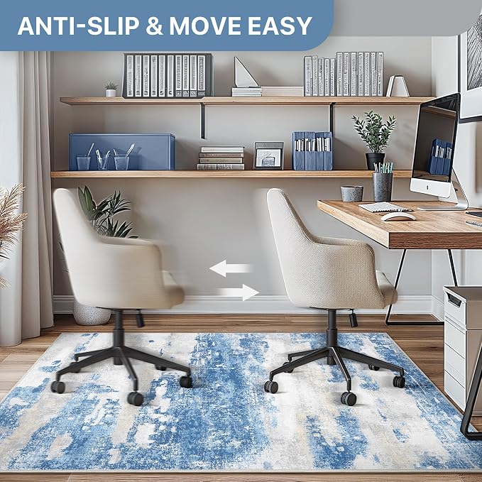 Office Chair Mat for Hardwood Tile Floor, Abstract 36"X 48" Desk Mats for - Image 4