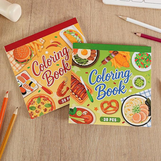 2 PCS World Food Coloring Book for Adults Relaxation and Teens Stress Relief by Unknown