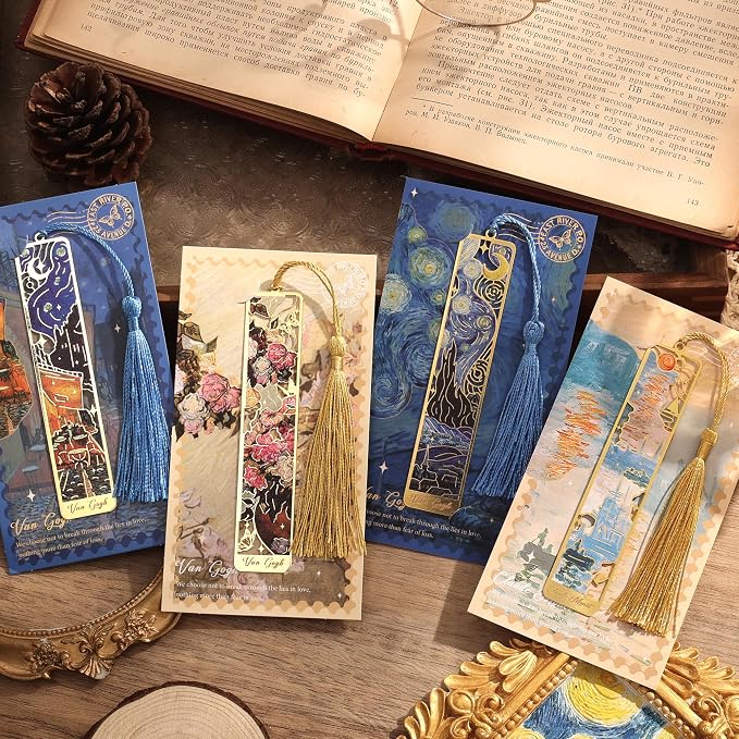 4 Pieces Bookmarks with Tassel - Image 3