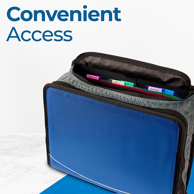Case-it Mighty Zip Tab School Zipper Binder | 3-Inch O-Rings, 600-Sheet Capacity - Image 6