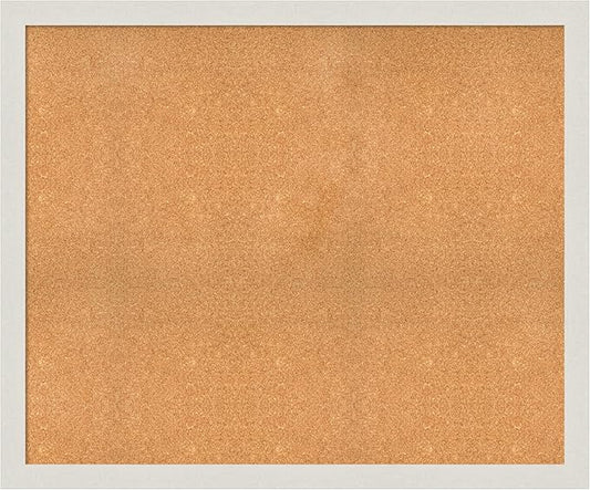 Amanti Art Natural Cork Board for Wall, 39x47 Vision Board with White Frame, Oversize Corkboard Office Decor for Home Organization, Country Rustic Corkboard Pinboard to Display Items for Home-DeskLoop Office