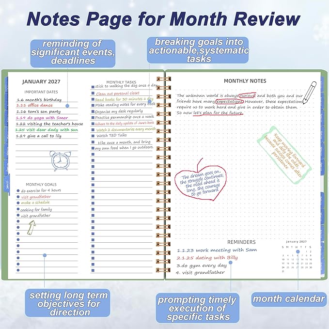 2026 Monthly Planner, 18 Months Agenda Planner from Jul 2026-Dec 2027, Calendar - Image 3