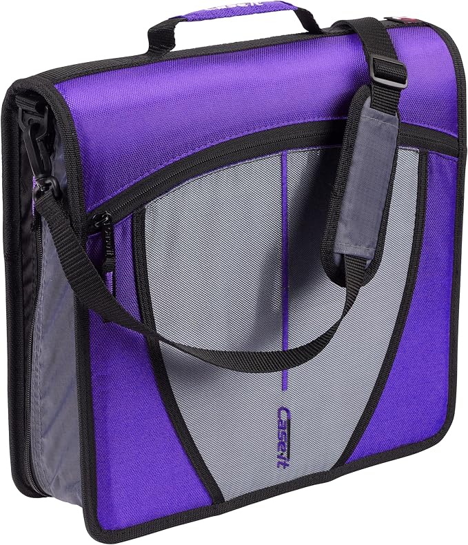 Case-it Mighty Zip Tab School Zipper Binder | 3-Inch O-Rings, 600-Sheet Capacity by Case-it