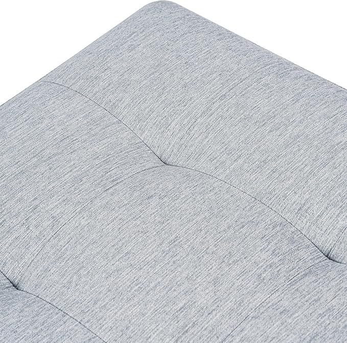 Adeco 18 Inch High Cube Ottoman Storage, Linen Chair Foot Stools, Upholstered Vanity Stool with Hinged Lid, Solid Wood Legs-DeskLoop Office