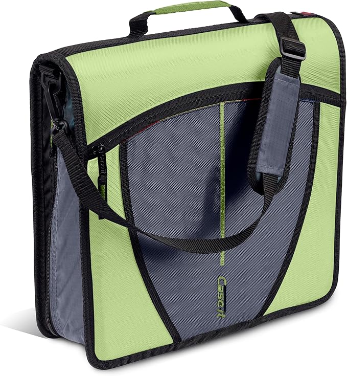 Case-it Mighty Zip Tab School Zipper Binder | 3-Inch O-Rings, 600-Sheet Capacity by Case-it