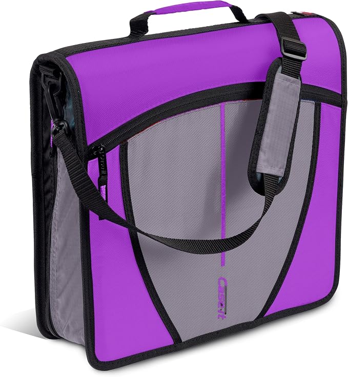 Case-it Mighty Zip Tab School Zipper Binder | 3-Inch O-Rings, 600-Sheet Capacity by Case-it