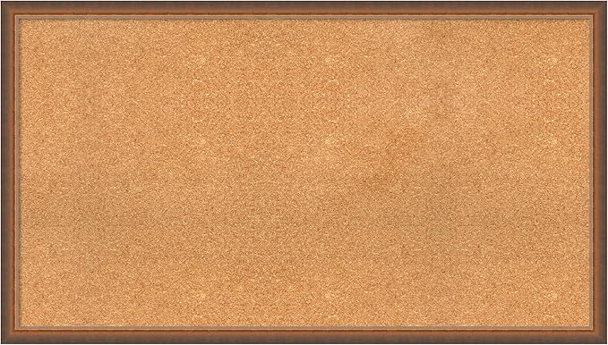 Amanti Art Natural Cork Board for Wall, 26x46 Vision Board with Bronze Frame, Oversize Corkboard Office Decor for Home Organization, Modern Corkboard Pinboard to Display Items for Home Organization-DeskLoop Office
