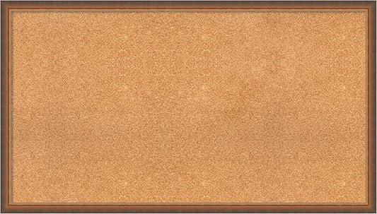 Amanti Art Natural Cork Board for Wall, 26x46 Vision Board with Bronze Frame, Oversize Corkboard Office Decor for Home Organization, Modern Corkboard Pinboard to Display Items for Home Organization-DeskLoop Office