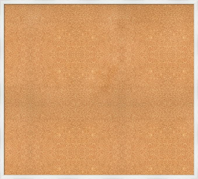 Amanti Art Natural Cork Board for Wall, 37x41 Vision Board with White Frame, Oversize Corkboard Office Decor for Home Organization, Country Rustic Corkboard Pinboard to Display Items for Home-DeskLoop Office